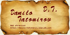 Danilo Tatomirov vizit kartica